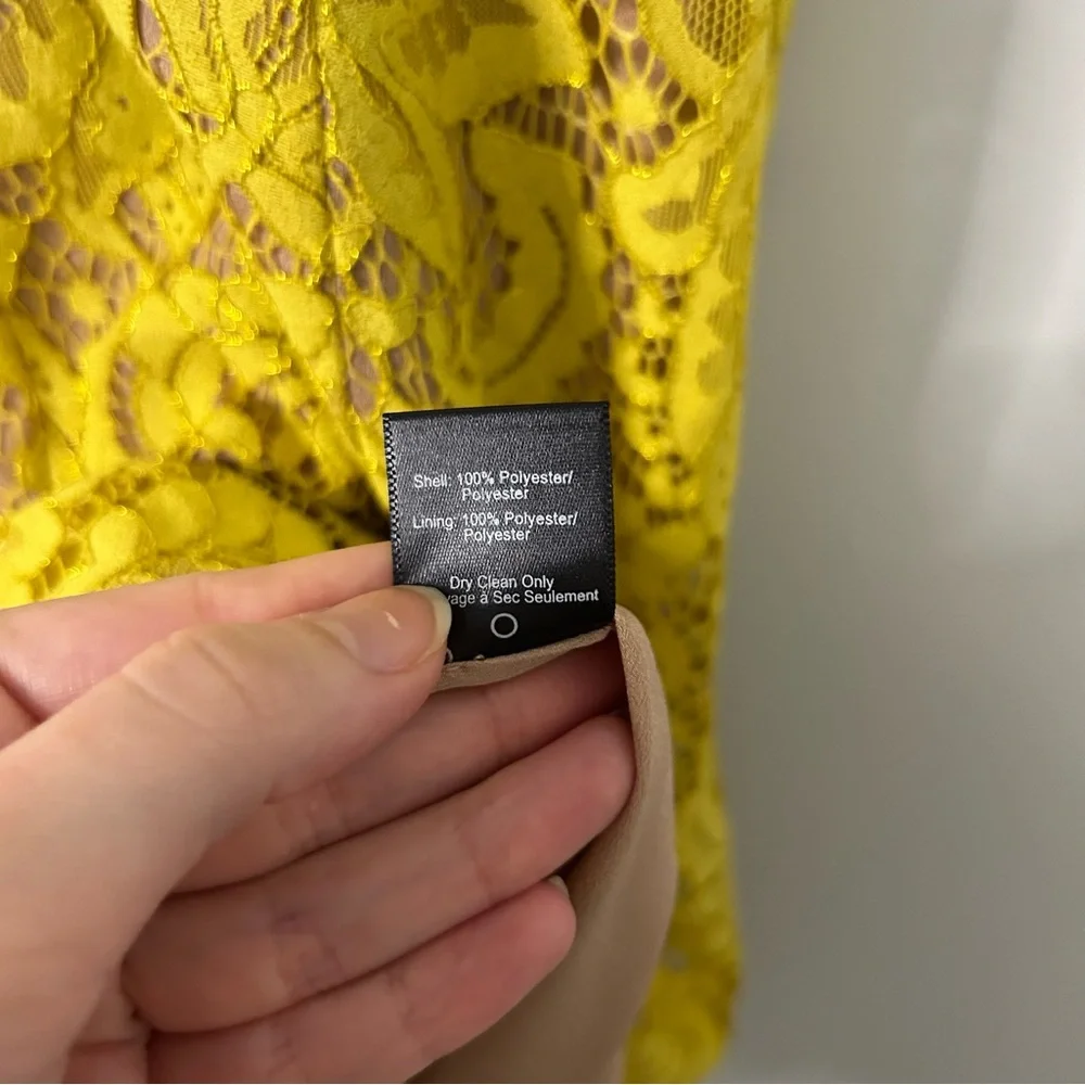 Dress The Population Angie Yellow Lace Halter Mini Dress - Picture 3 of 9